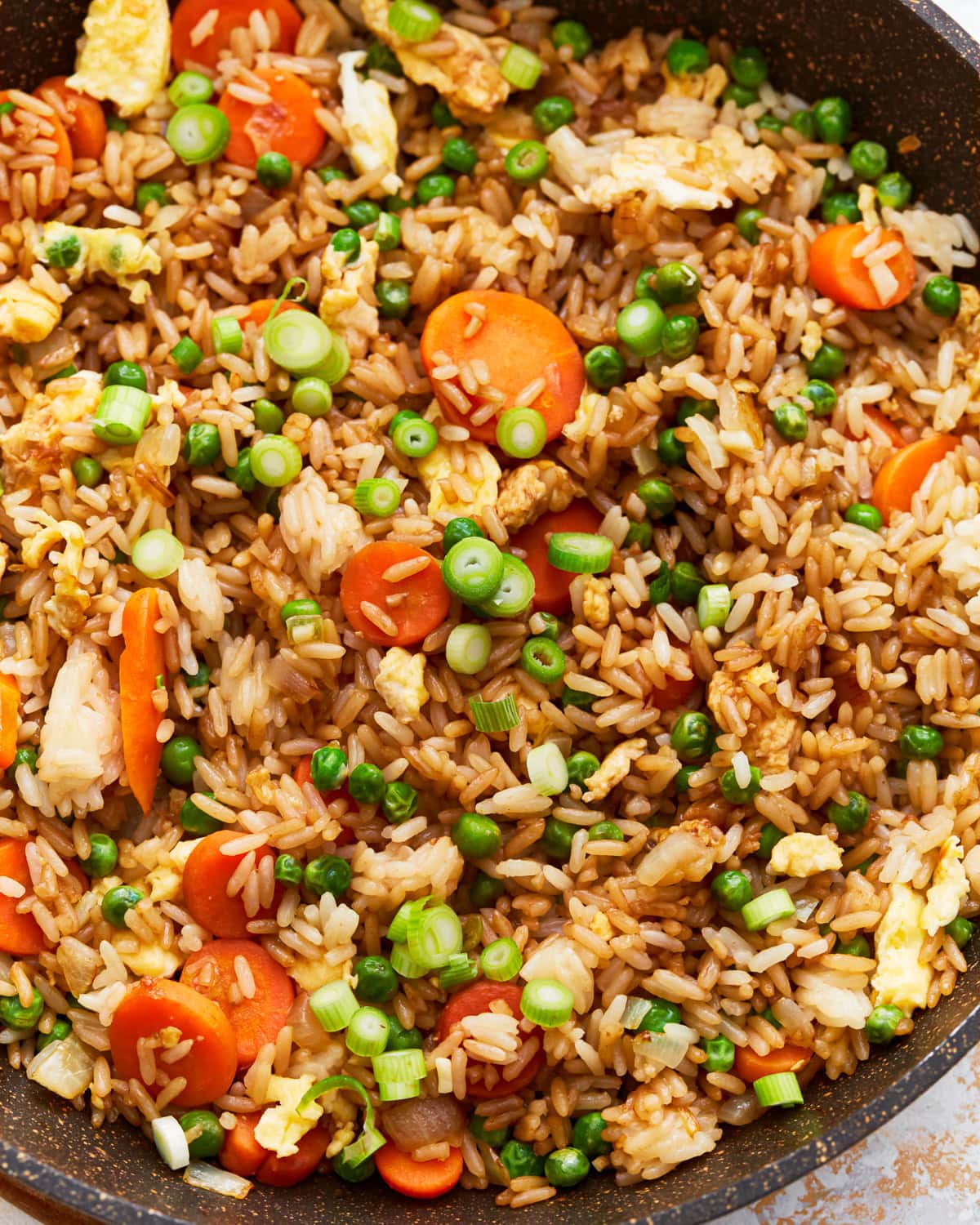Close up of gluten-free fried rice recipe