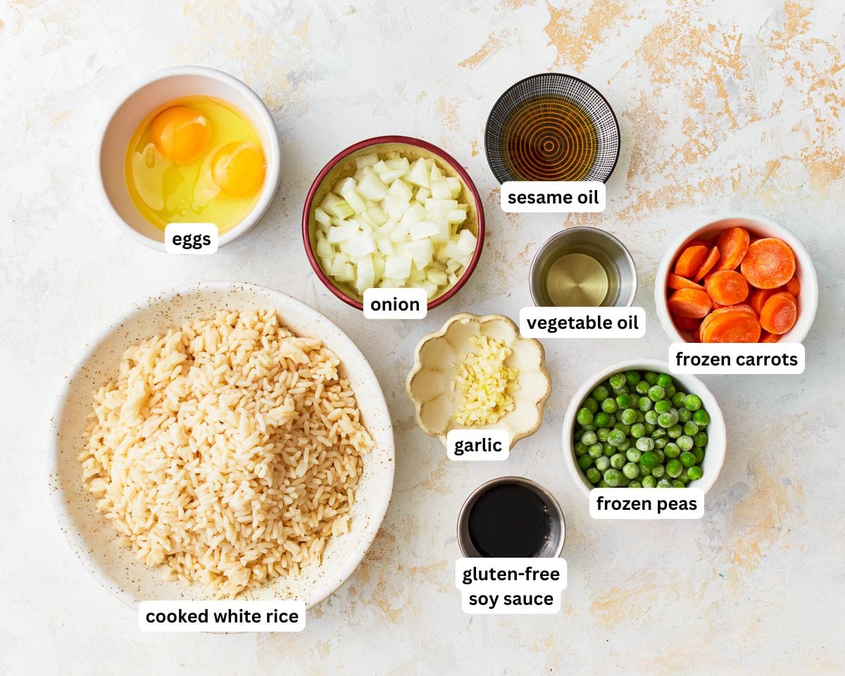 Ingredients for gluten-free fried rice