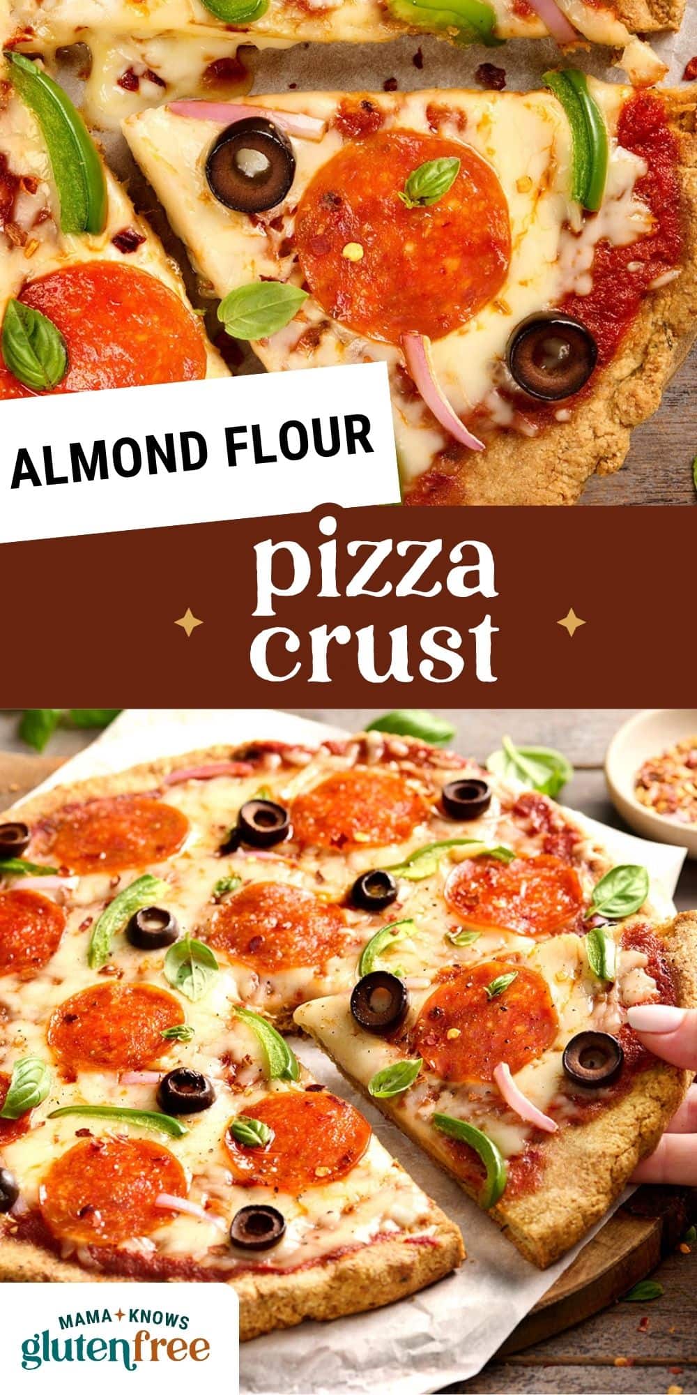 almond flour pizza crust pin image