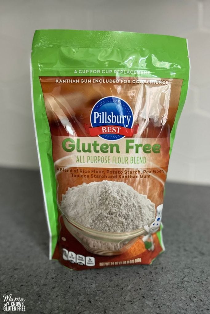 A bag of Pillsbury Gluten-Free All Purpose Flour Blend.