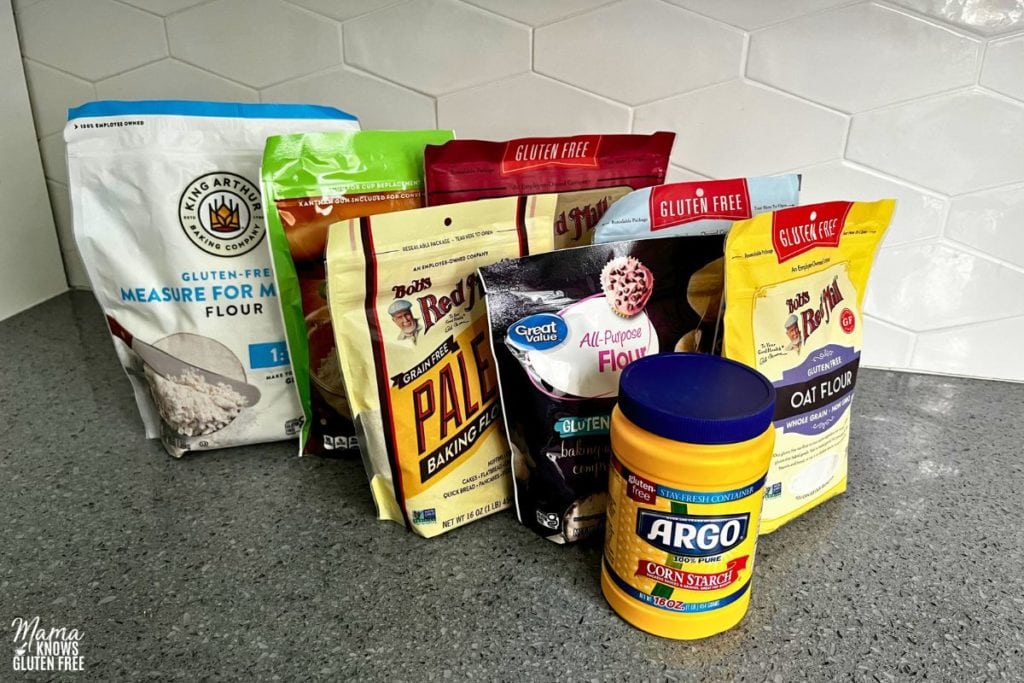8 different gluten-free flours that we tested.