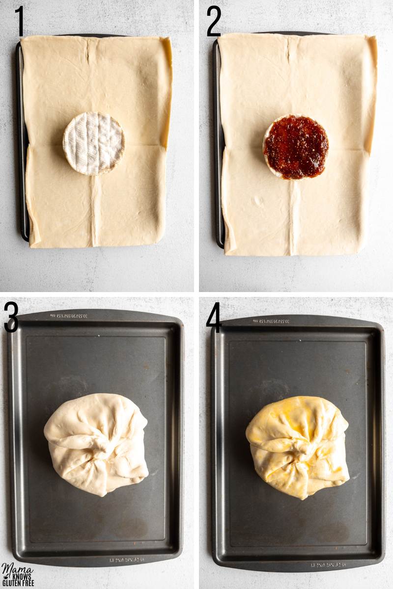 Steps to make Gluten-Free Baked Brie.
