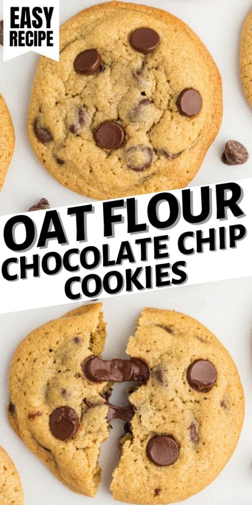 oat flour chocolate chip cookies Pinterest pin