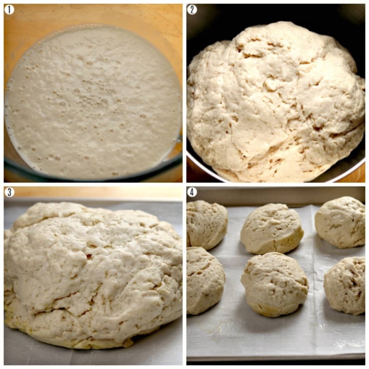 gluten-free bagels recipe steps 1-4 for making the bagel dough