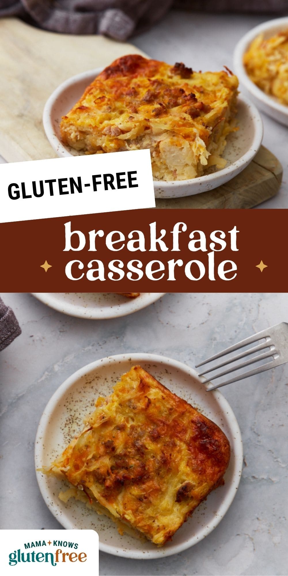 gluten-free breakfast casserole pin image