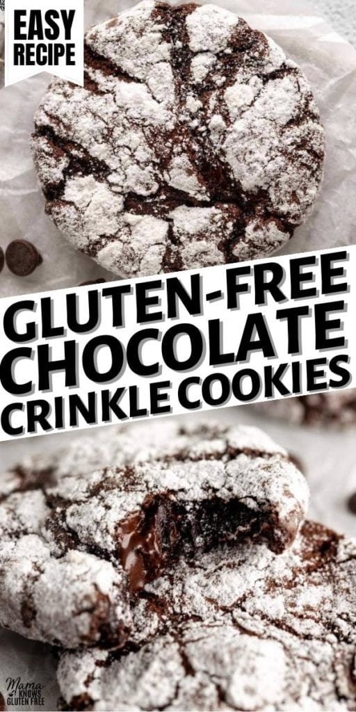 gluten-free chocolate crinkle cookies Pinterest pin 1