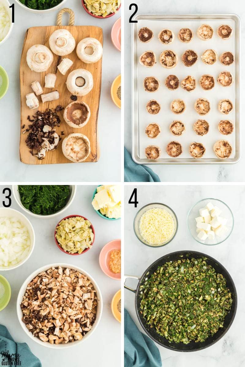 gluten-free recipe steps 1-4 photo collage