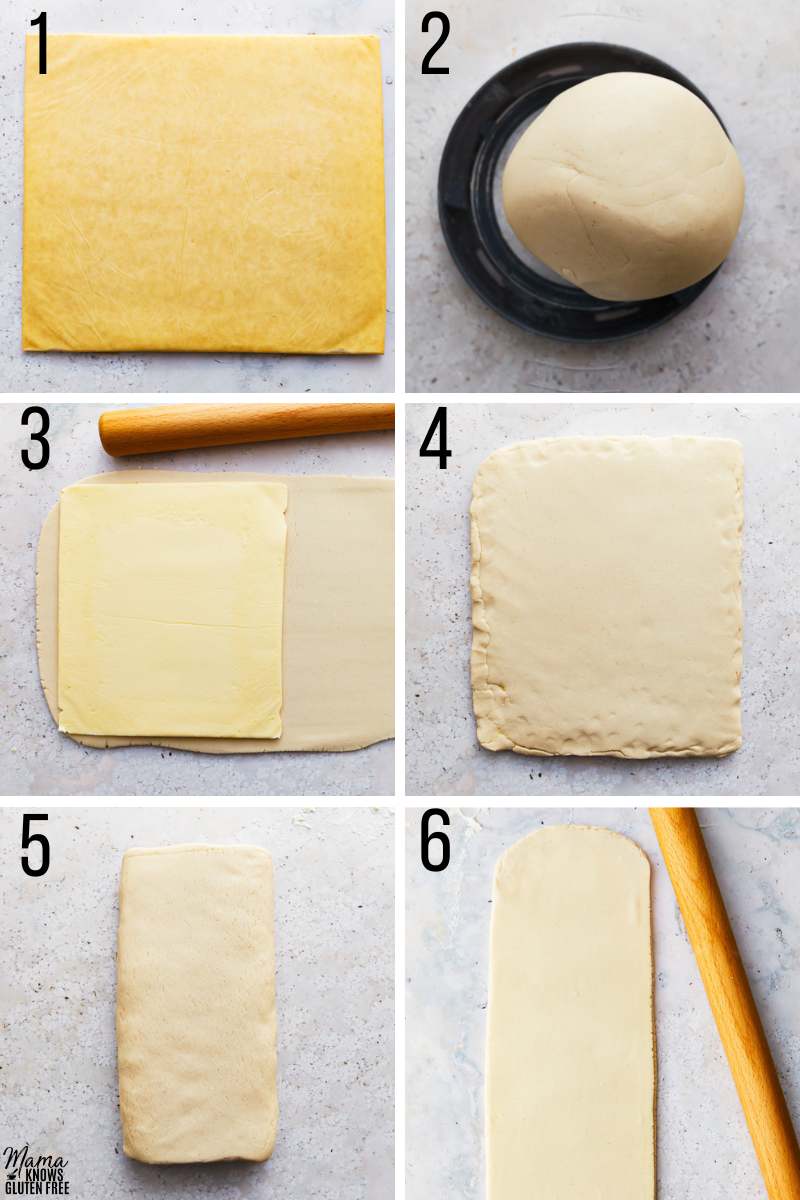 gluten-free croissants recipe steps photo collage 1-6