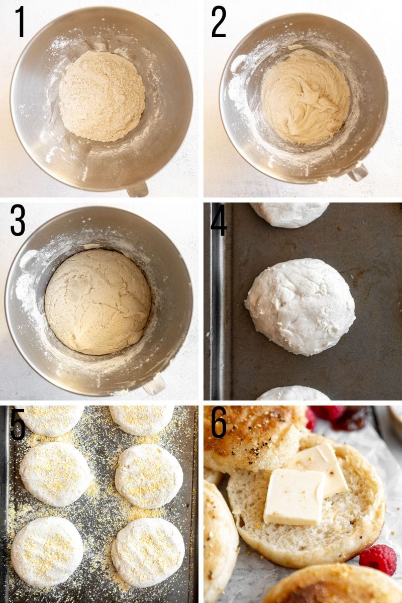 gluten-free English muffins recipe step photos 1-6