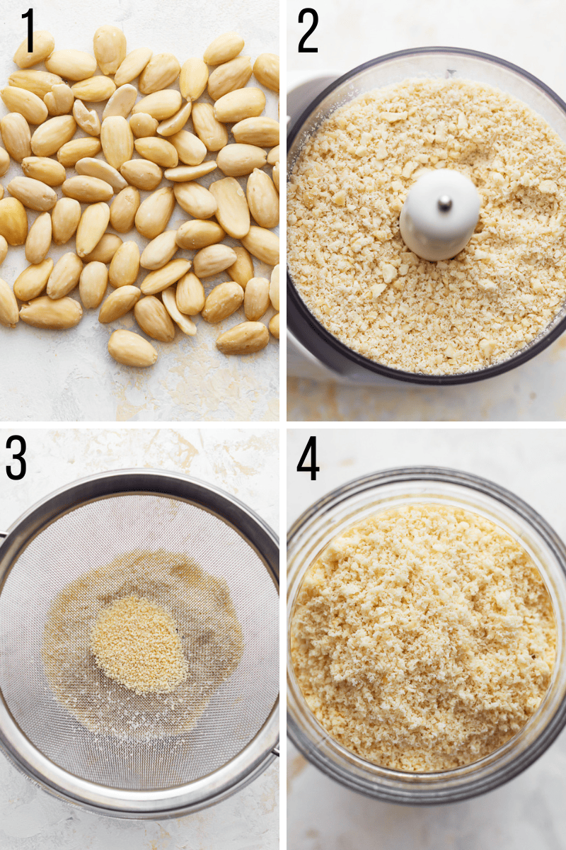 step by step photos for how to make almond flour