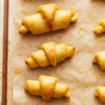 gluten-free crescent rolls on a baking sheet.