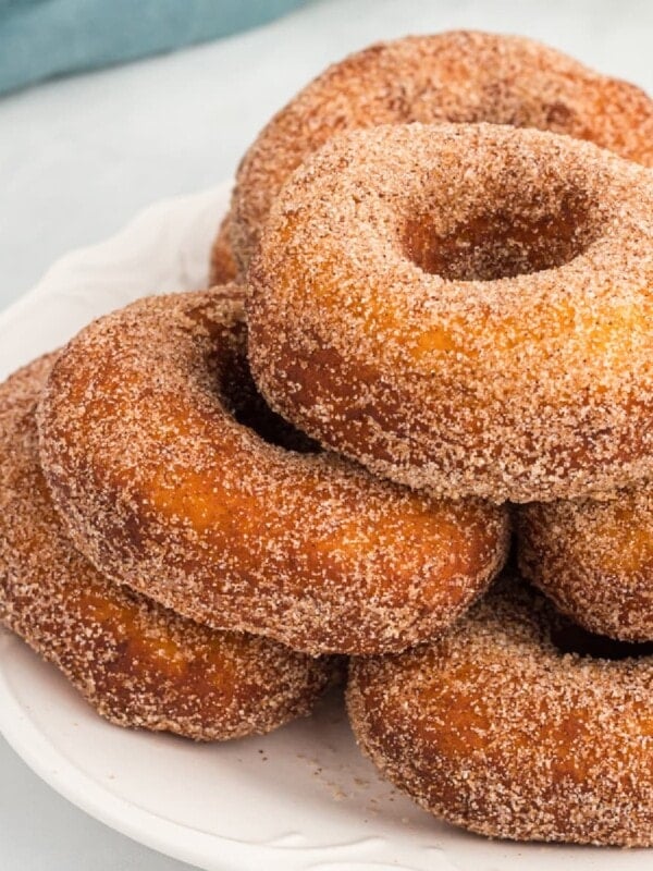 gluten free yeast donuts arranged on plate