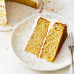 featured gluten free vanilla cake.