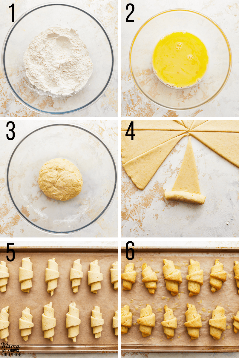 step by step photos for how to make gluten free crescent rolls