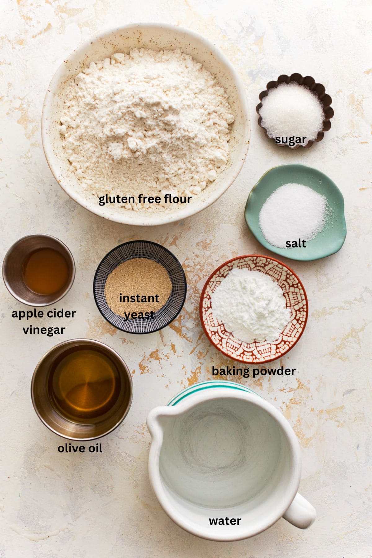 ingredients for gluten free pizza dough