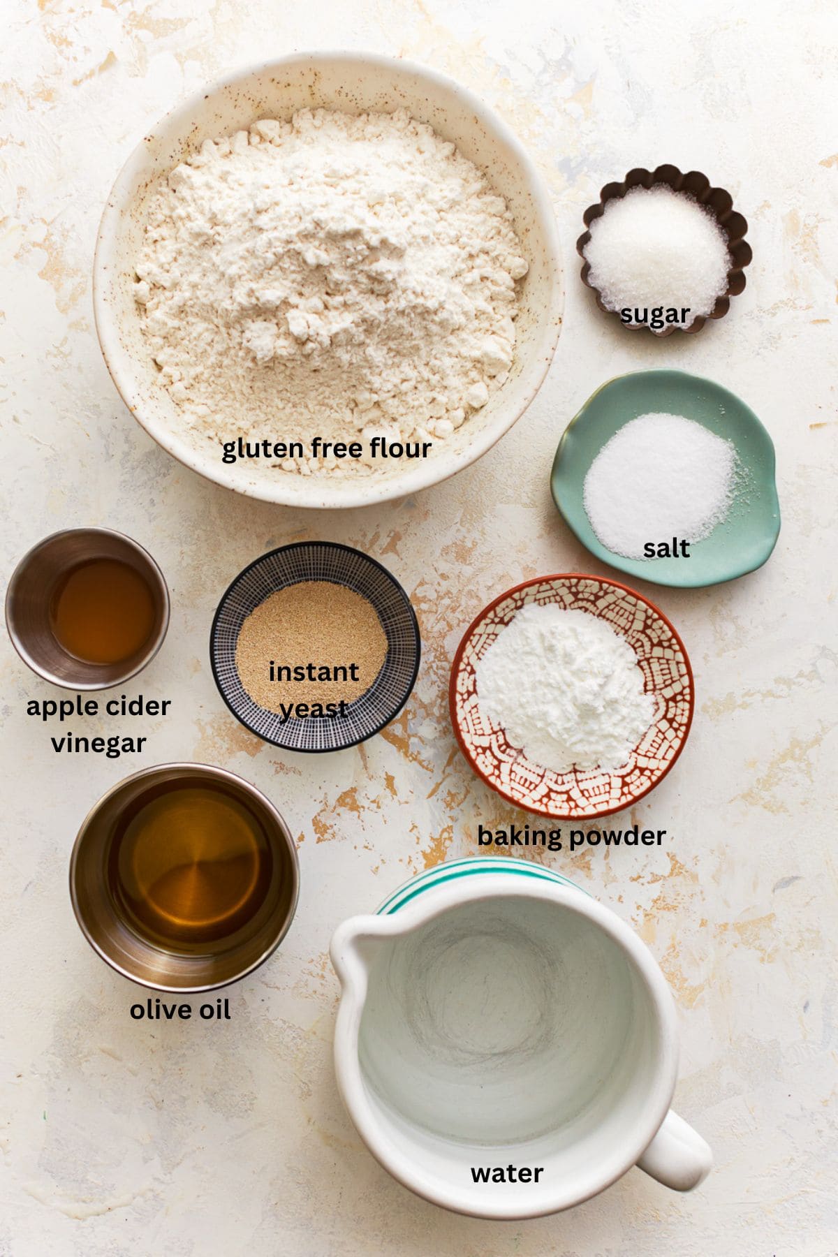 ingredients for gluten free pizza dough