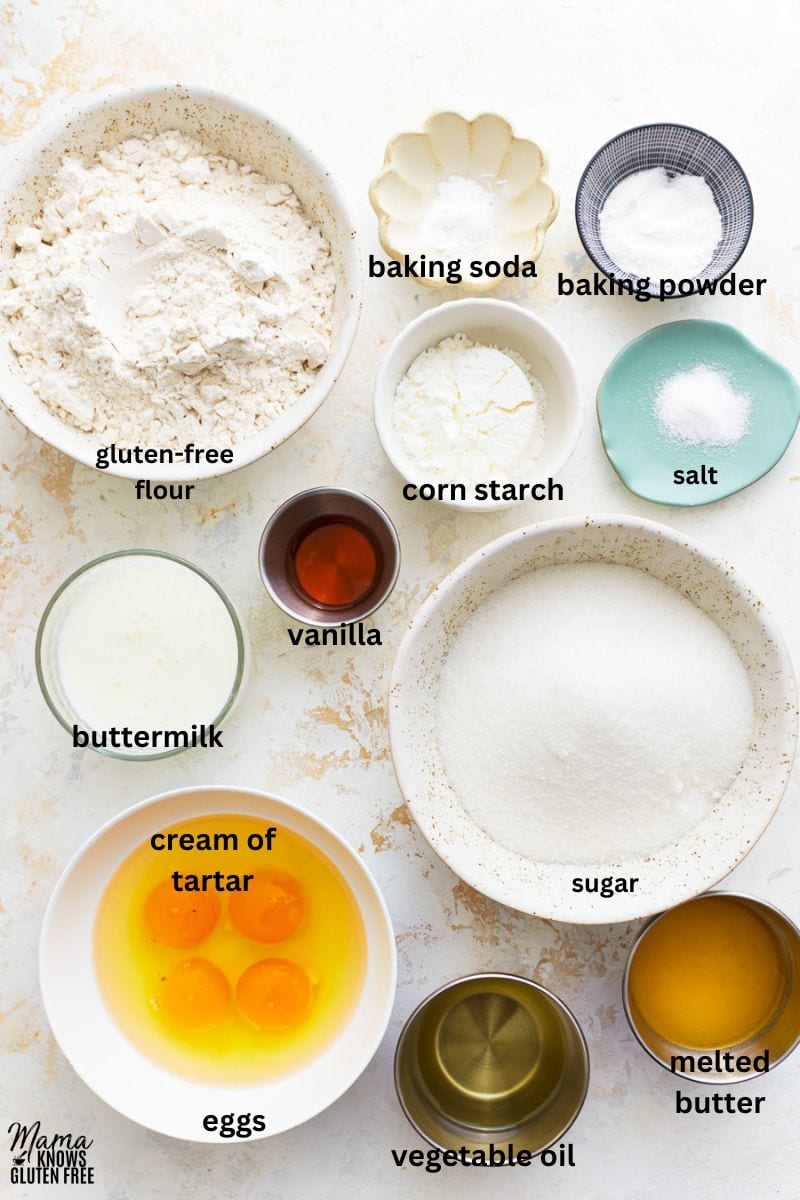 ingredients for gluten free vanilla cake