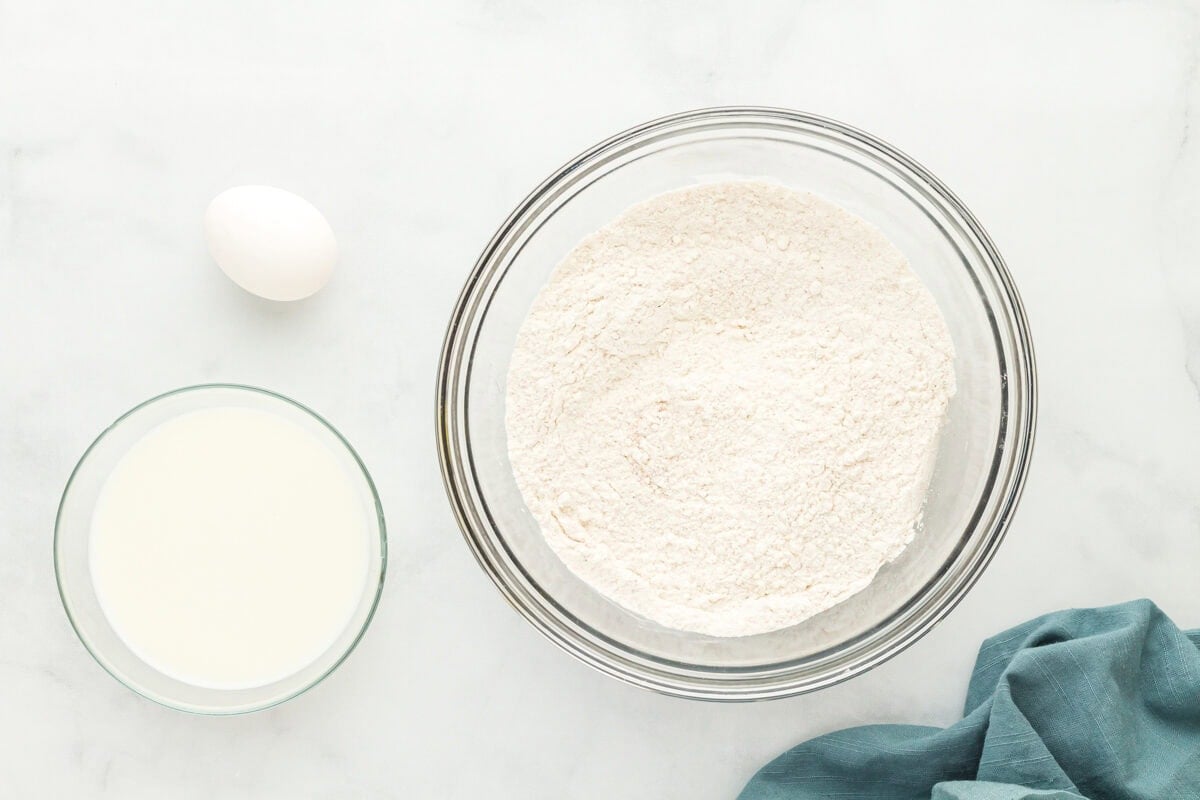 Dry ingredients to make gluten free yeast donuts.