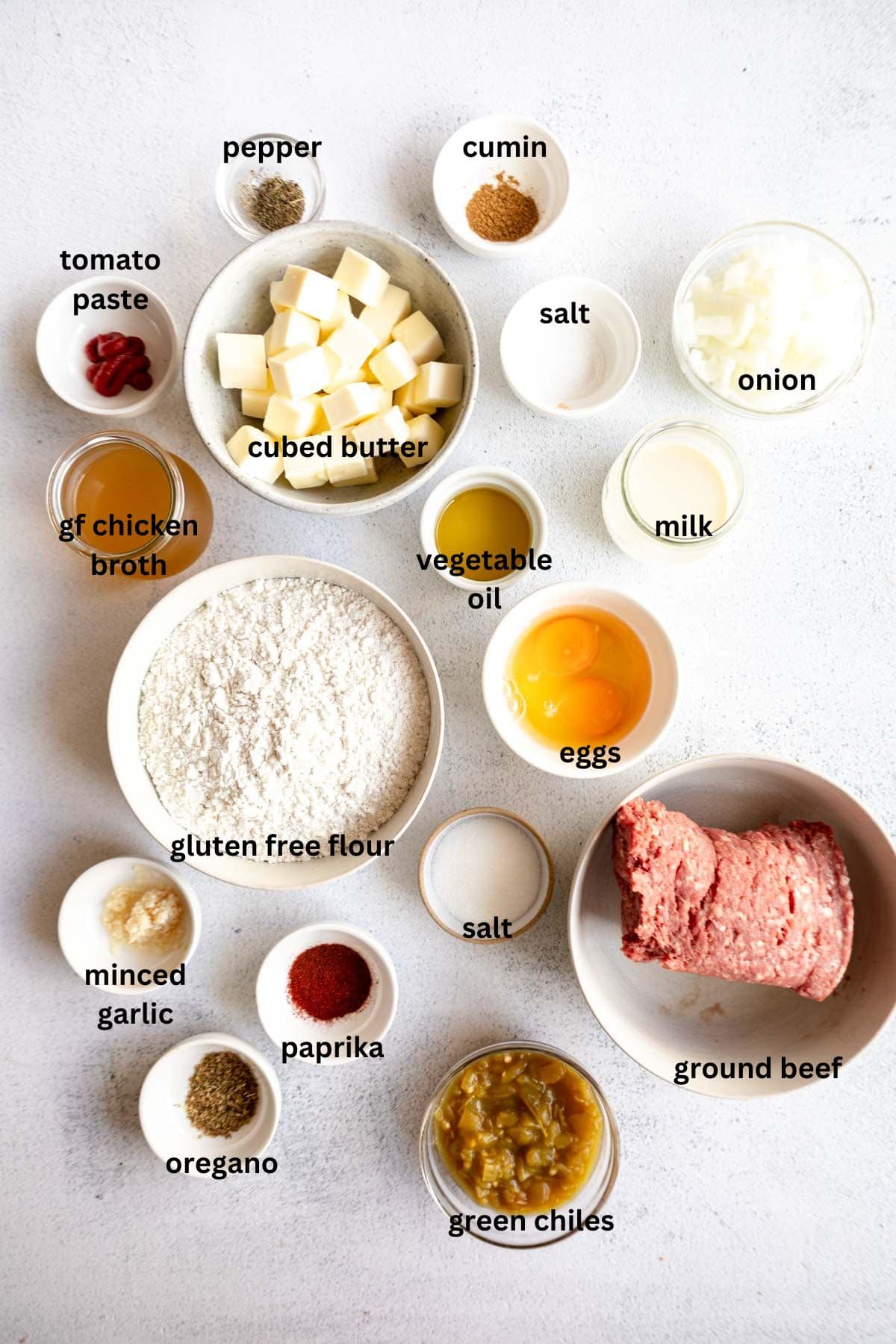 ingredients for gluten free empanadas