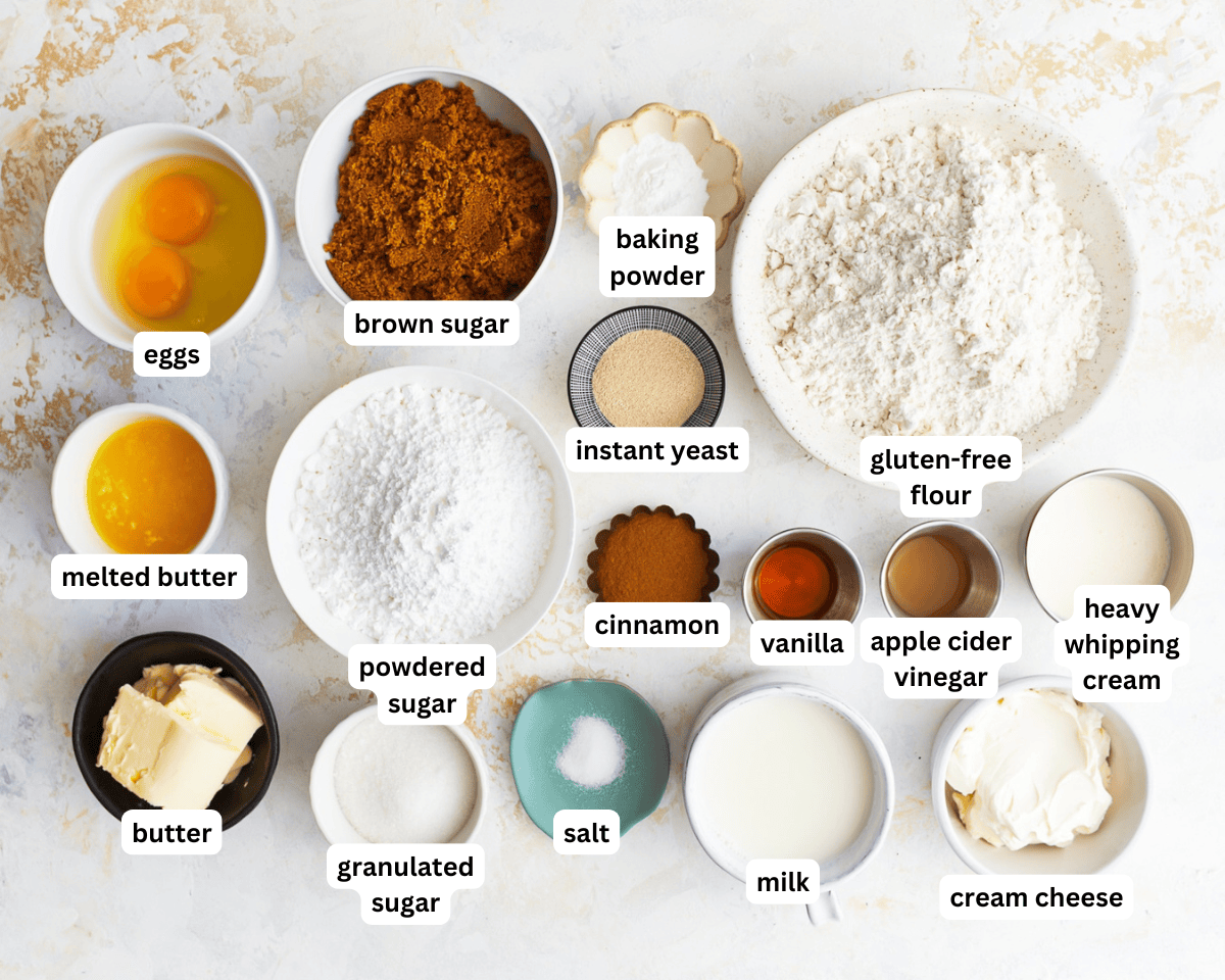 Gluten-free cinnamon rolls ingredients