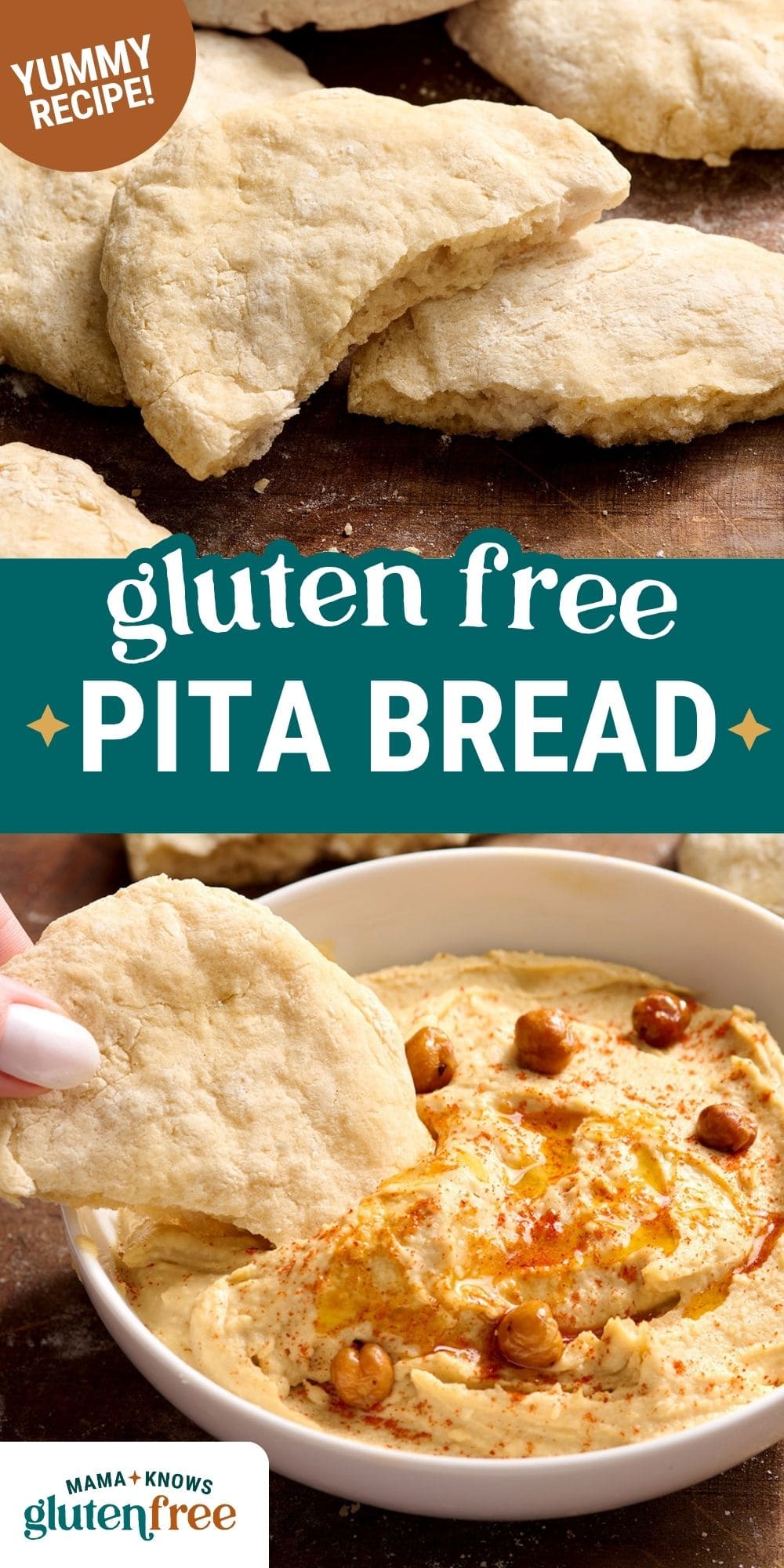 gluten free pita bread pin image