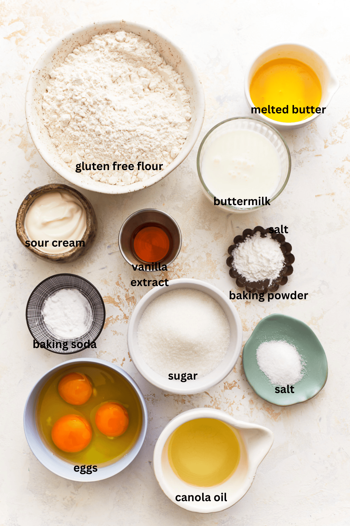 ingredients for gluten free muffins