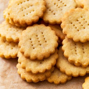 Close up of gluten-free ritz crackers