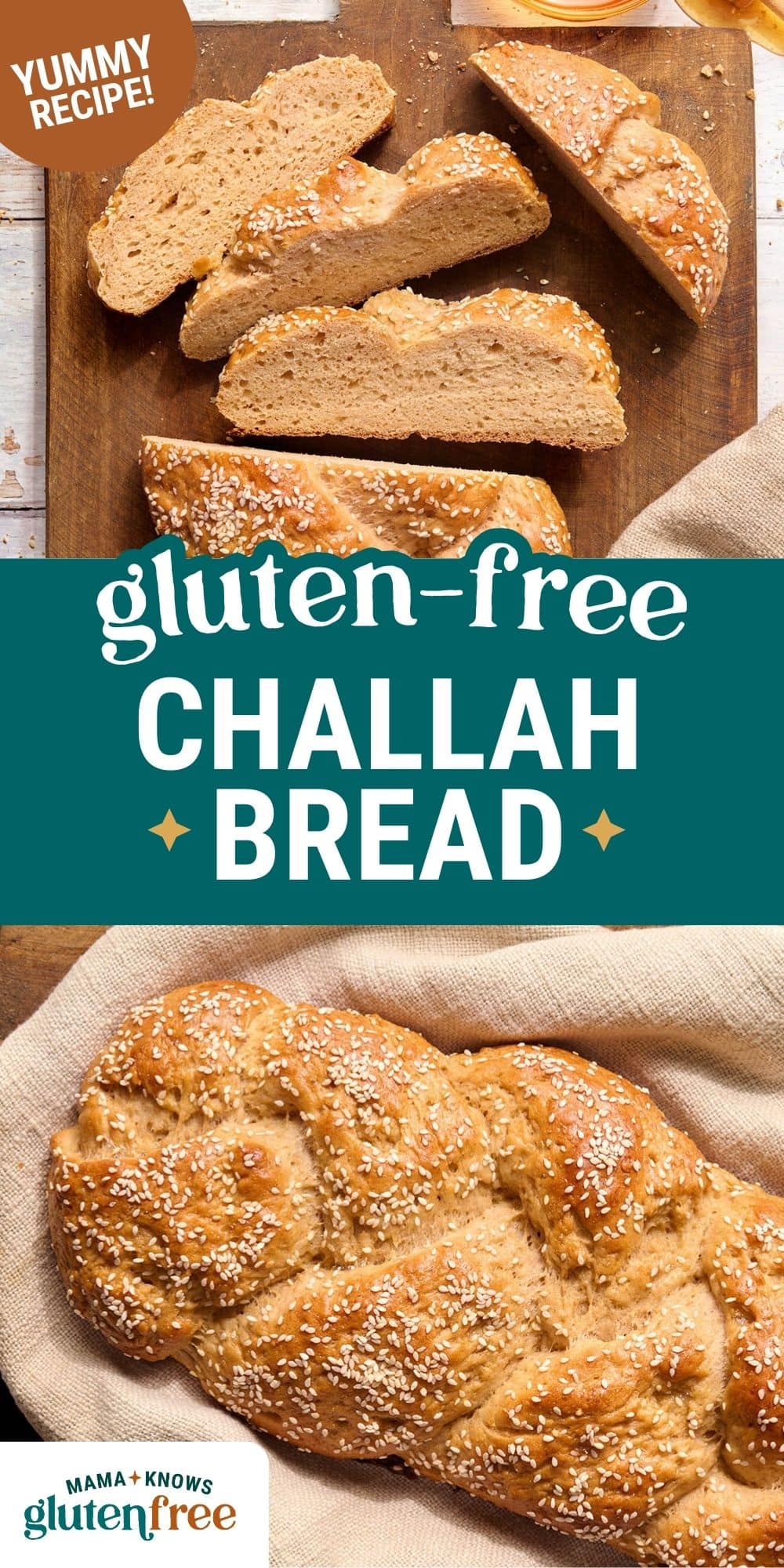 gluten-free challah bread pin image