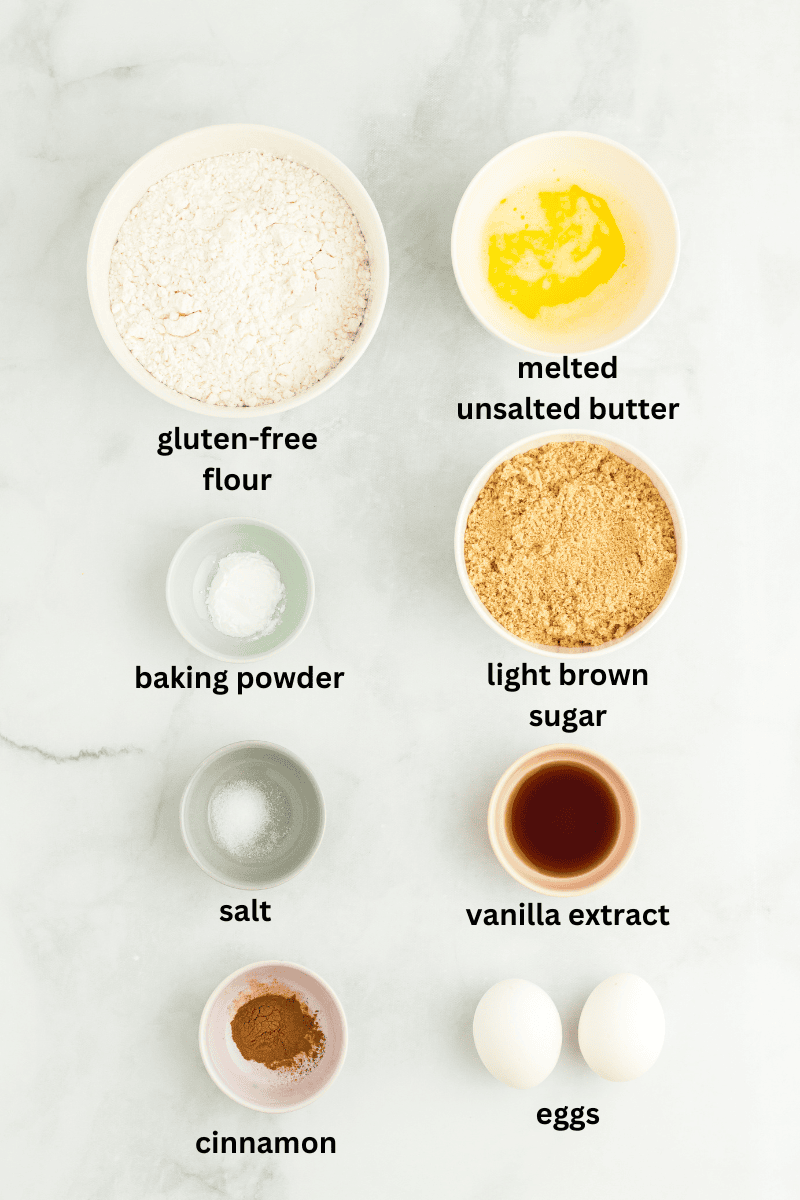 Ingredients for gluten-free biscotti.