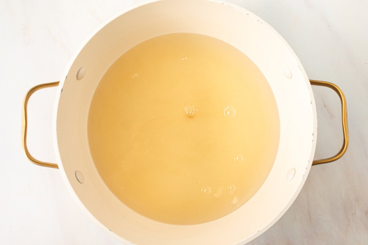 gluten free miso soup broth in large pot