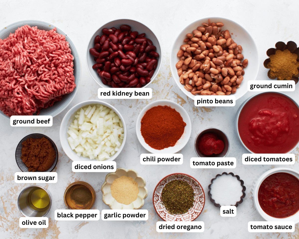 Gluten-free chili ingredients