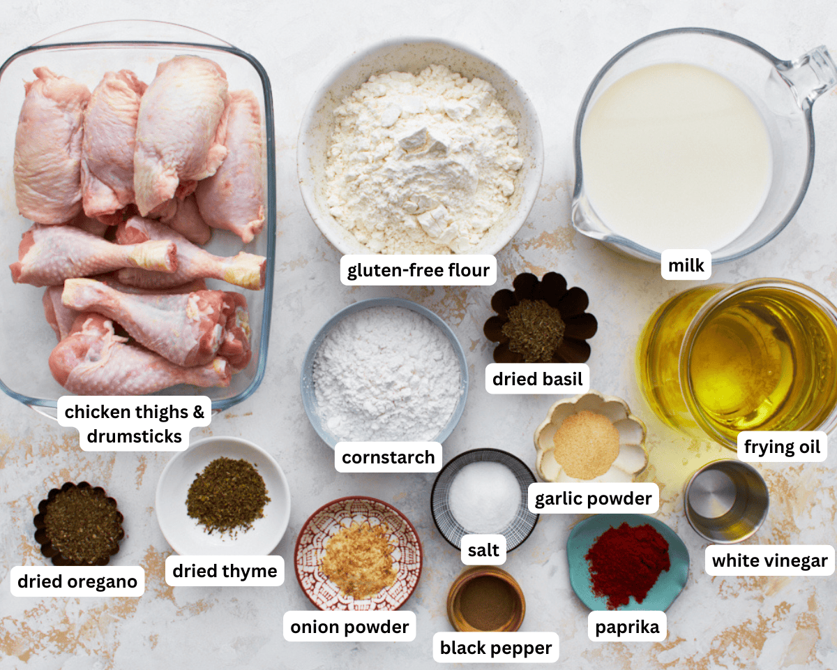 Gluten-free fried chicken ingredients