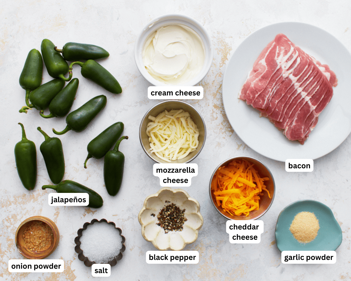keto jalapeño poppers ingredients laid out