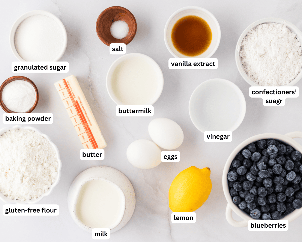 Gluten-free blueberry scone ingredients