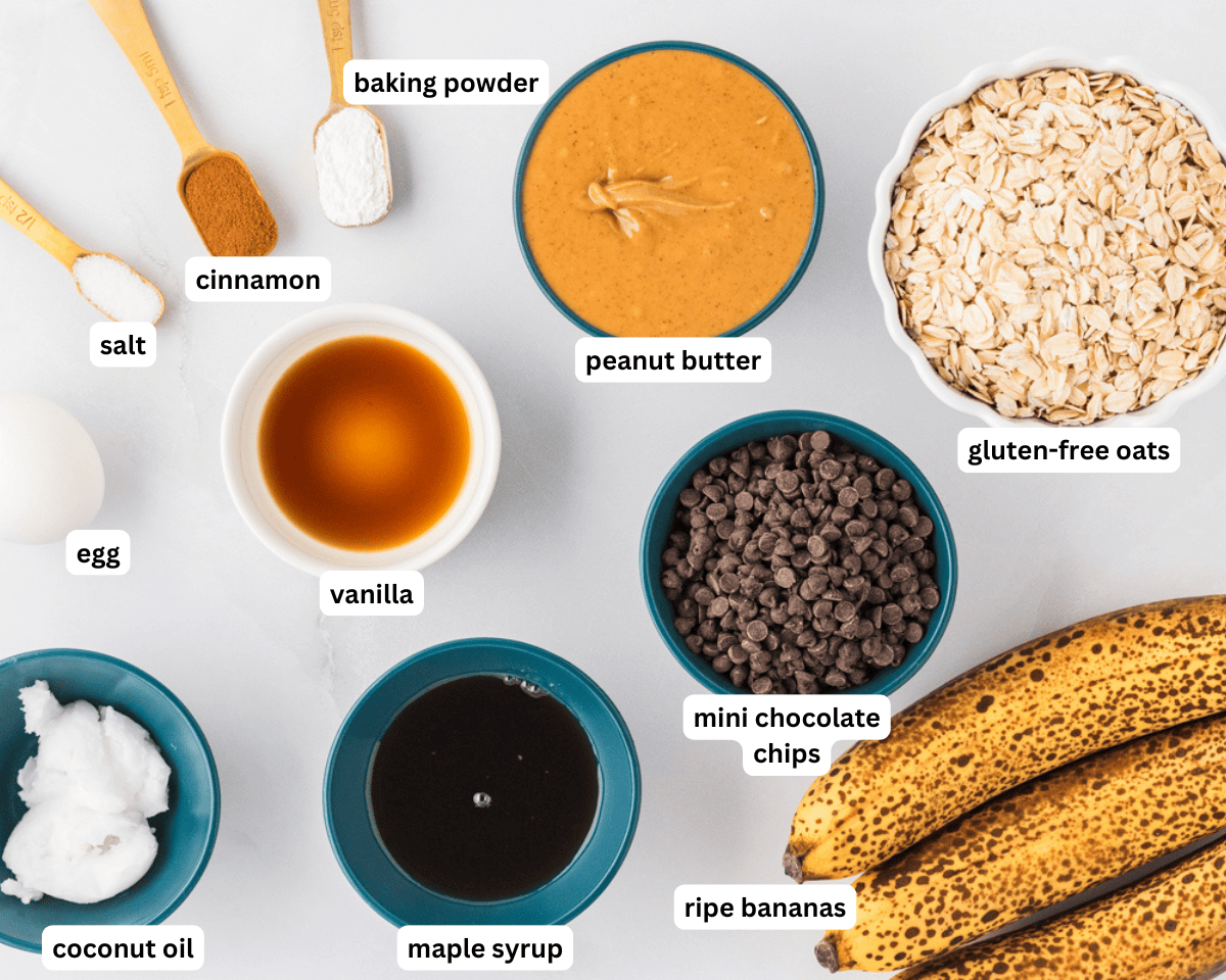 Banana oatmeal bar ingredients