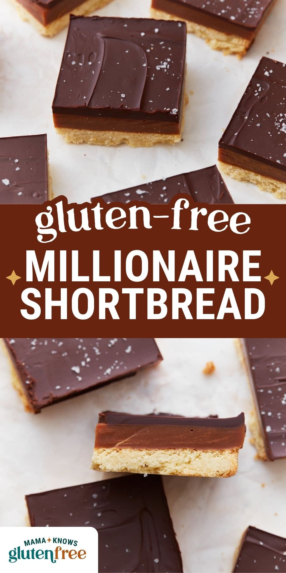 gluten free millionaire shortbread pin image