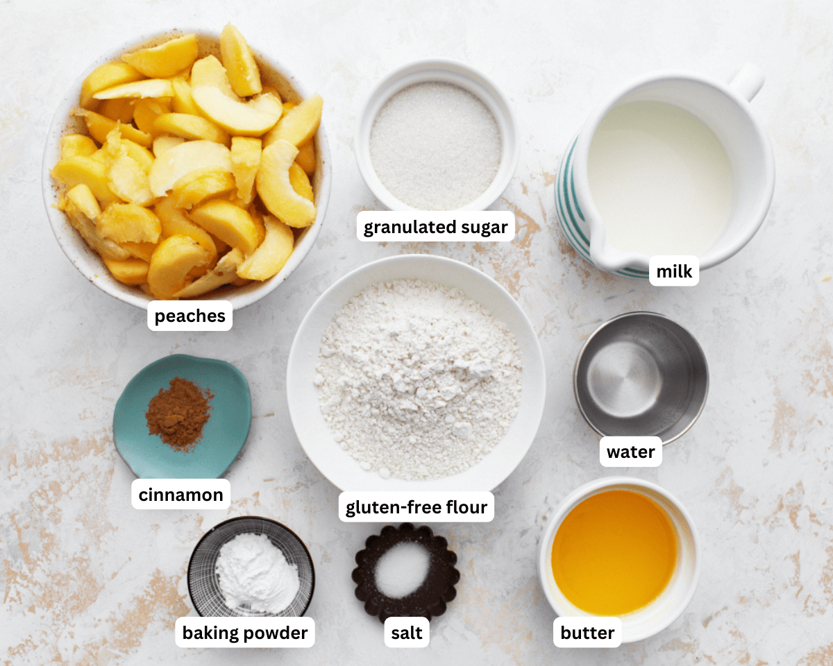 Gluten-free peach cobbler ingredients