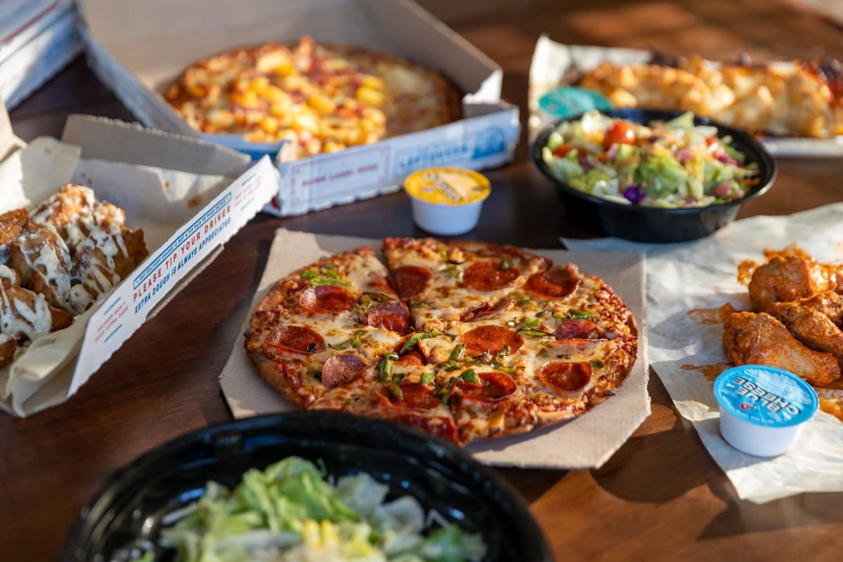 a variety of gluten free menu items at Domino's