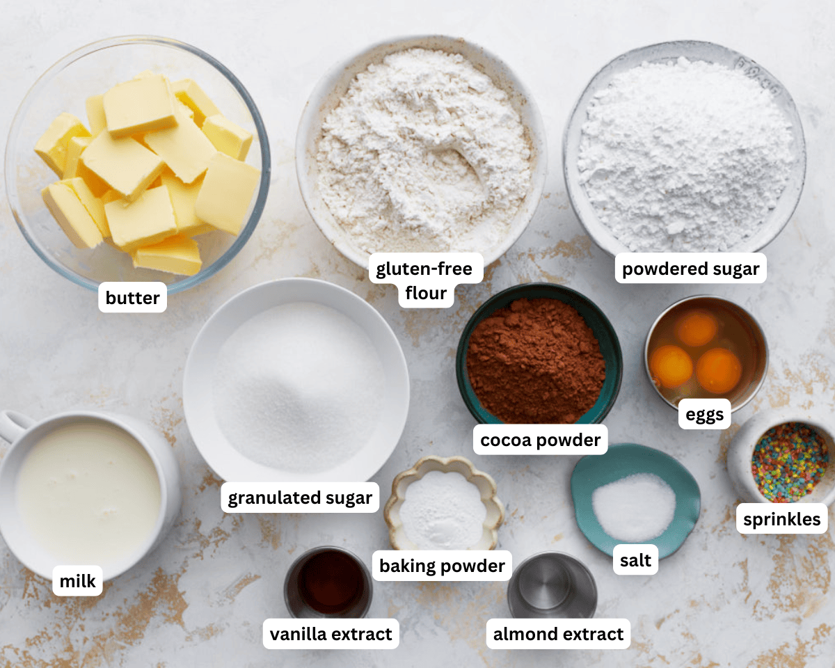 Gluten-free birthday cake ingredients