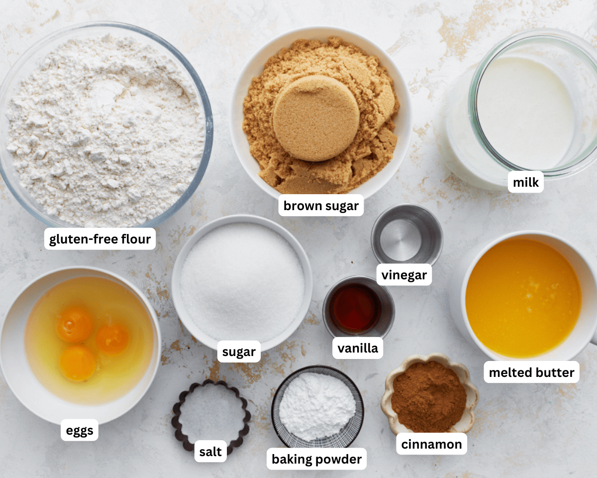 Gluten-free cinnamon coffee cake ingredients