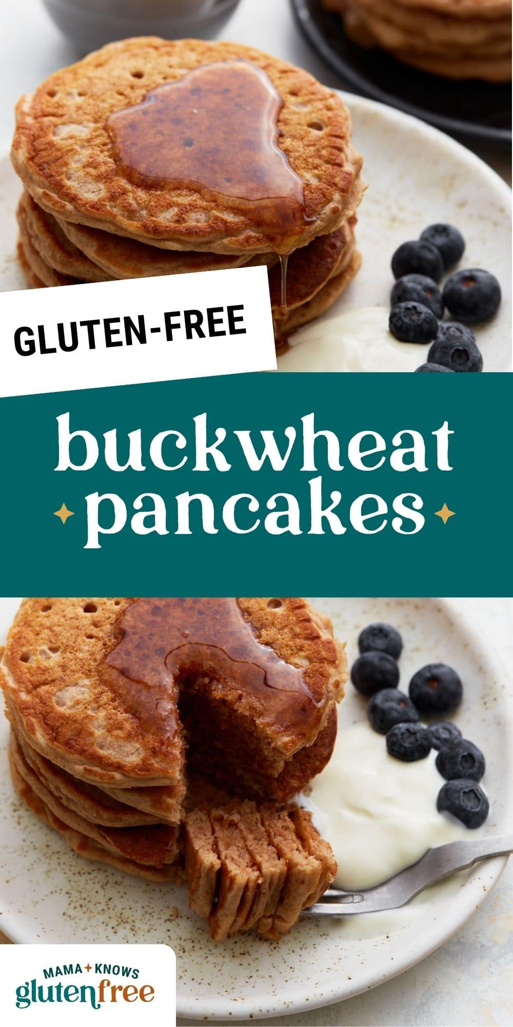 buckwheat pancakes pin image