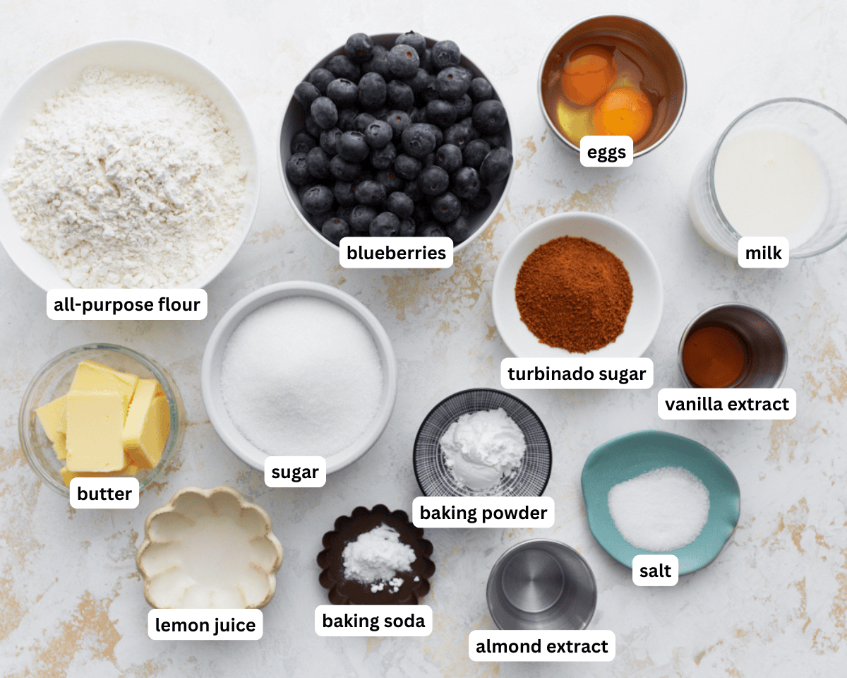 Easy gluten-free blueberry muffin ingredients