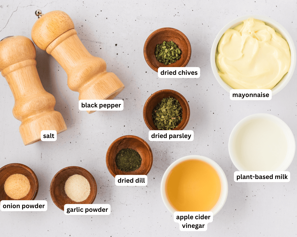 Dairy-free ranch dressing ingredients