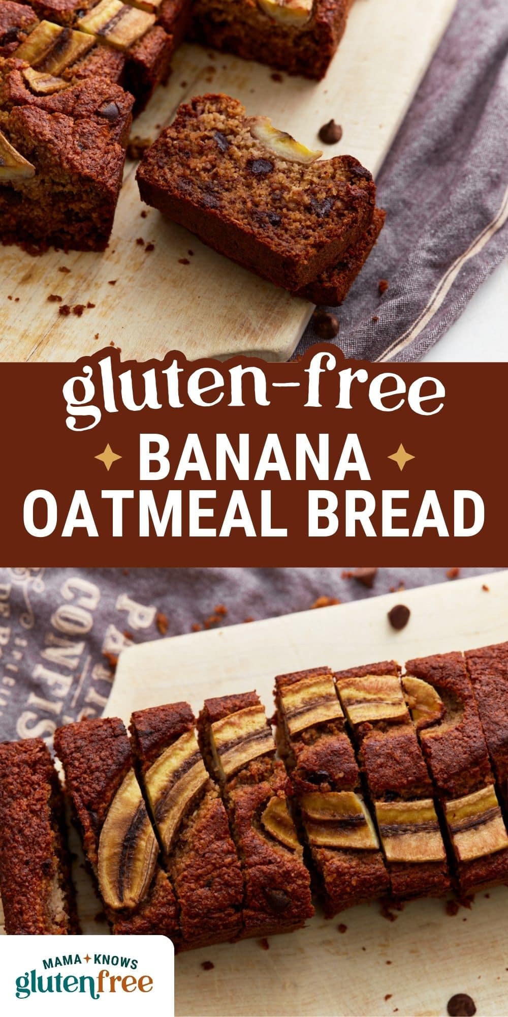 banana oatmeal bread pin image