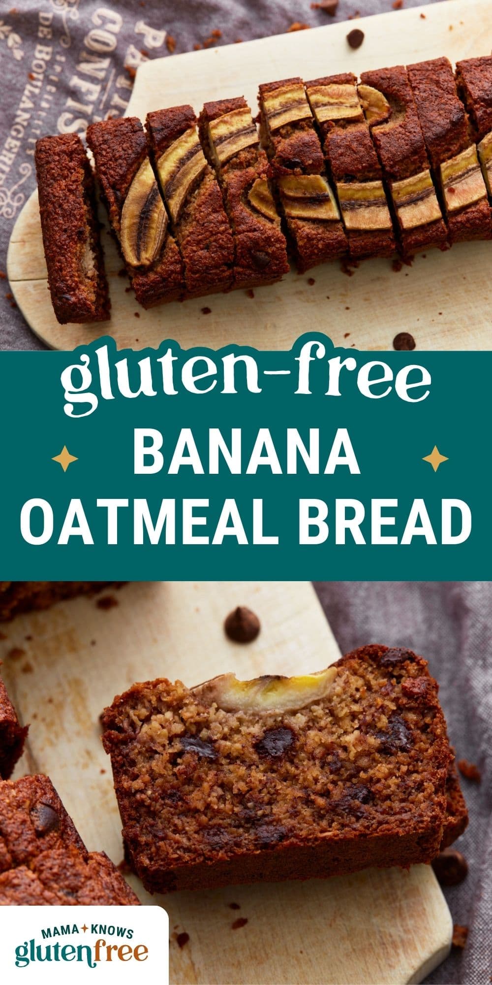 banana oatmeal bread pin image
