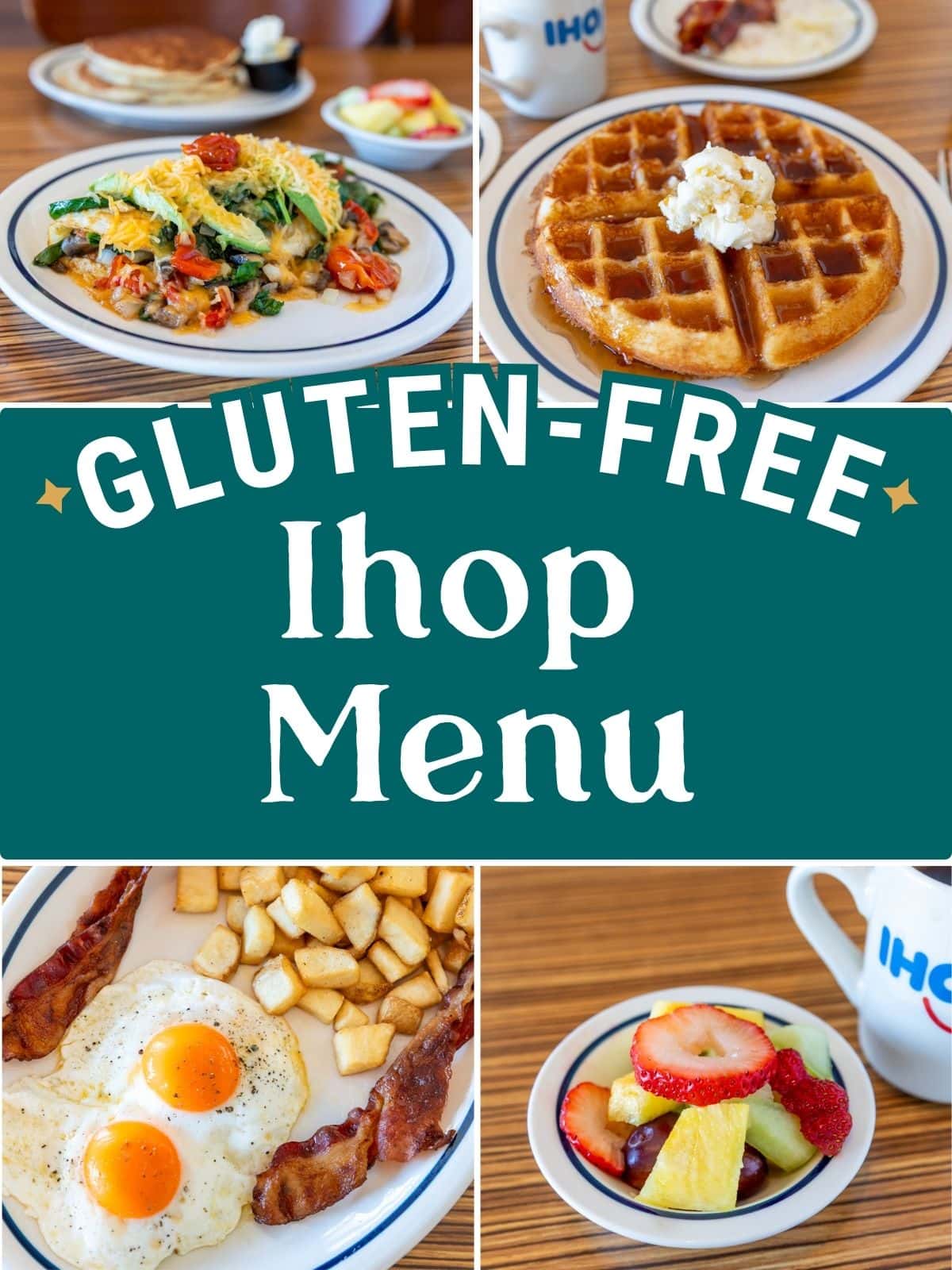 gluten-free Ihop menu pin collage image