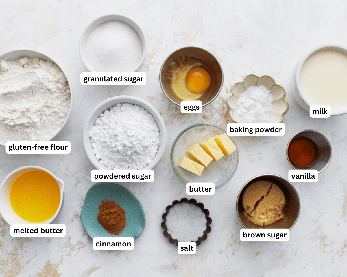 Gluten-free cinnamon roll muffins ingredients