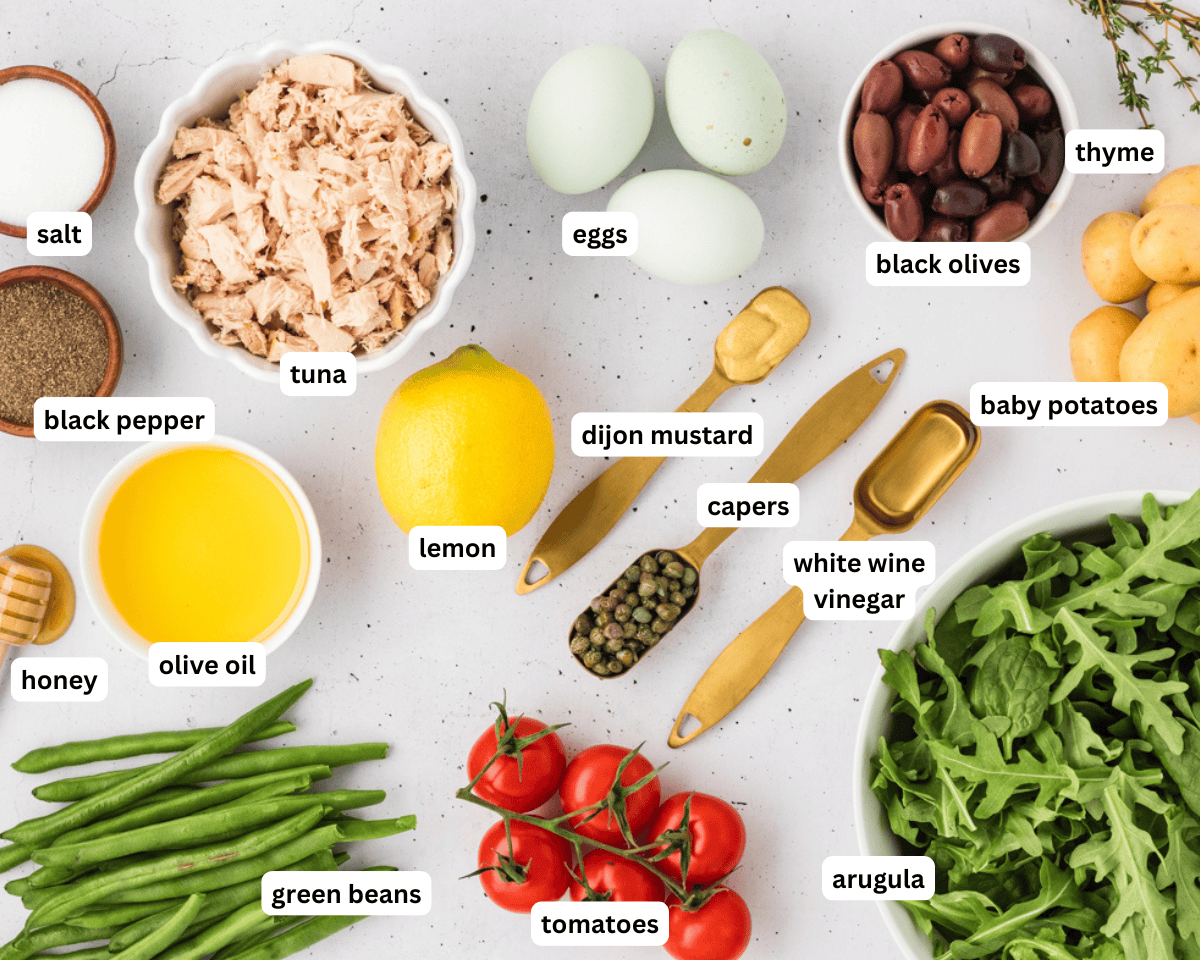 Tuna nicoise salad ingredients