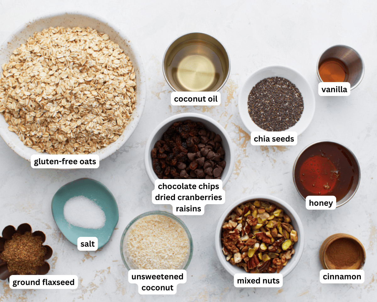 Gluten-free granola ingredients
