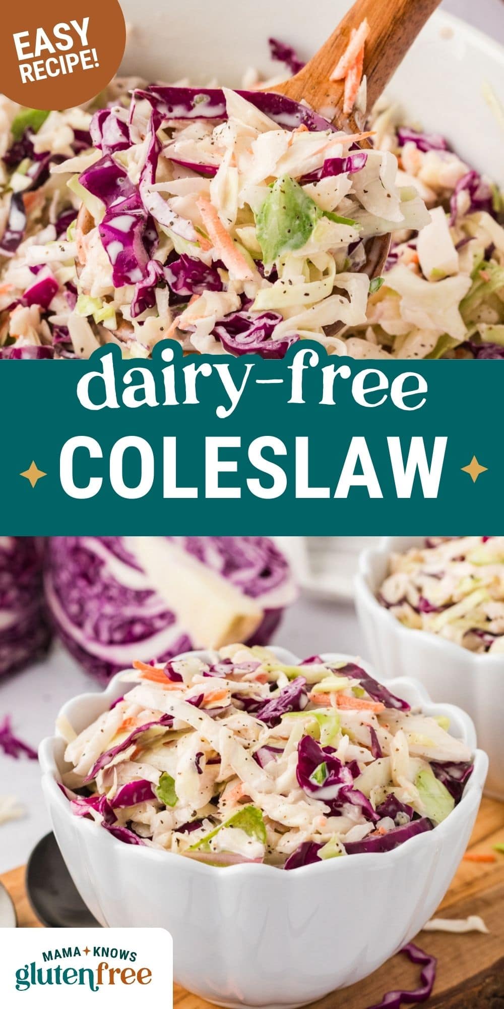 dairy free coleslaw pin image
